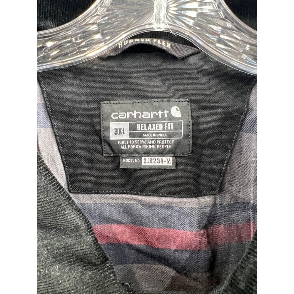 Carhartt Men's Rugged Flex Relaxed Fit Duck Detroit Jacket | Black | 3XL OJ6234 - Picture 2 of 11